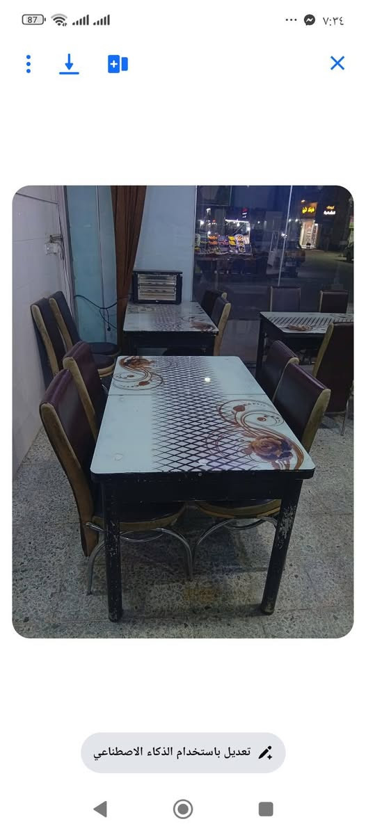 ميز طعام عدد 3مع 12كرسي السعر 300الف دينار اعتذر عن المراسله الاتصال على الرقم فقط
***********
