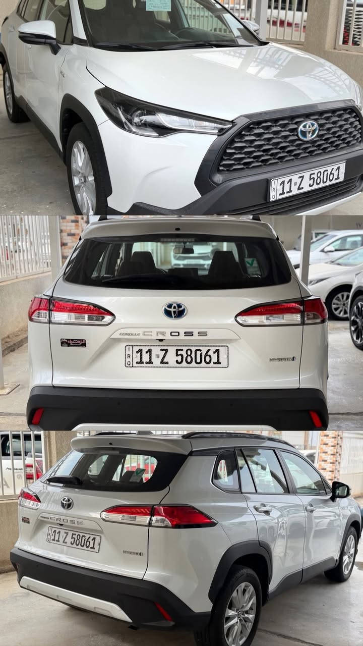 ﷽
‎ماشاءالله تبارك الرحمن 

‎السلام عليكم 

نوع السيارة : تويوتا كورولا كروس هايبرد 

الموديل  :  2024

اللون  : ابيض 

المنشأة : وارد خليجي 

حجم المحرك  :  4 سلندر  1800

ضمان شركة ساز سنتين او  40.000  Km

رقم بغداد
ماشية 20 الف
موديل 2024
حجم المحرك 4 سلندر  1800
مرتبط بناقل حركة أوتوماتيك 
يبلغ عزم الدوران 205 نيوتن/ متر 
بقوة 169 حصان 
مفتاح التشغيل بصمة 
دفع ثنائي FWD 
سلايد رووف
اريل نفكيتر 
لايت هالوجين 
حجم الاطار  215/60/17
حجم الويل 17
4 دسك
حساسات ضغط الاطارات 
اشارة في المرايا الجانبية  
ماسحة خلفية 
عدد AIR BAG 7
هاند بريك بالقدم 
‏ABS 
دشبول شاشة ديجيتال
مثبت السرعة Cruise 
المودات والاوامر الصوتية  
‏Bluetooth / USB 
مخرج منفذ الطاقة 
فحص نظام السيارة 
المقاعد مخمل
المقاعد لون احمر 
داخل السيارة احمر مطعم اسود  
الايزو فكس ISOFIX 
تبريد شاشة 
قطعتين تبريد
 أوتو هولد Auto Hold  
نظام مانع الانزلاق 
تطعيم الدواخل ألمنيوم

#معرض_الزهراء_المركزي_لتجارة_السيارات
#واسط_الكوت_معارض_السيارات_الرئيسية
قرب مديرية مرور واسط 
السعر 207$ 💵 
:
:
:
#للاستفسار
*********** واتساب
