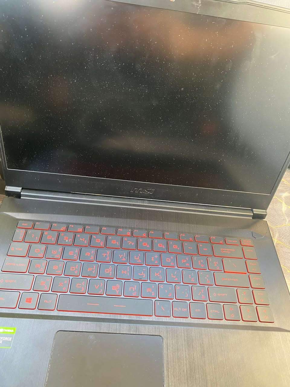 سلام عليكم لابتوب msi نظيف جداا
المعلومات مذكورة داخل الصورة مكاني بغداد 
***********

