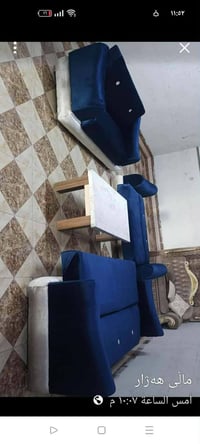 طقم صالون • نضيف ٩٠٪ • قابل تخت