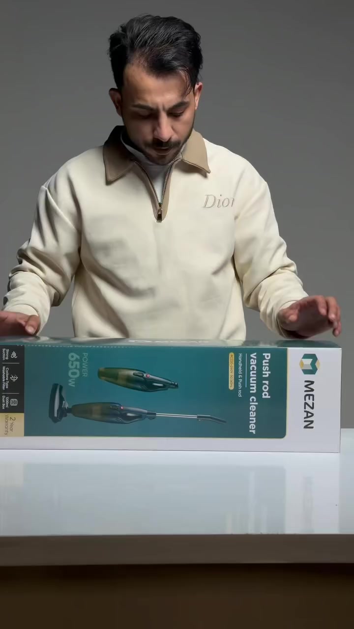 مكنسة من ماركة MEZAN العمودية واليدوية 650 واط – فلتر إعصاري قابل للغسل

مكنسة كهربائية من MEZAN بتصميم عملي يجمع بين الاستخدام اليدوي والعمودي، مناسبة للتنظيف اليومي بقدرة ثابتة وسهلة الاستخدام.

 • تصميم 2 في 1: استخدام يدوي أو مع عصا (Push Rod)
 
• قدرة محرك 650 واط للتنظيف اليومي
 
• نظام شفط إعصاري (Cyclone Type) مع فلتر قابل للغسل
 
• قوة شفط مذكورة تصل إلى ≥16kPa
 
• صندوق غبار بسعة 1200 مل (1.2 لتر)
 
• مستوى ضجيج مذكور ≤80 ديسيبل
 
• سلك كهرباء بطول 4 أمتار 

- للطلب والاستفسار التواصل على الخاص


**إذا كنت صاحب هذا الإعلان وتريد حذفه لأي سبب، رجاءا أرسل رسالة إلى الدعم الفني**