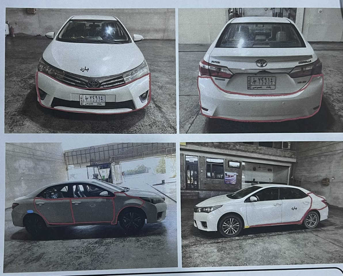 السلام عليكم احبتي
كورلا موديل ٢٠١٥ خليجي مواصفات GL-i  

محرك 1600 

تحكم ستيرن 

باب السائق حساس بصمة 

حساسات خلفية 

تشغيل بصمة بلادي 

شاشة تاب و التاب الاصلي مالتها موجود 

٥ ويل كب 

ماشية 230 

السيارة بيها اربع قطع صبغ اثر شخوط خباثة و هم رجعو شخطوها بعد بس بقة ما كحلت و لا لعبت بيهن و بيها البدنة الخلفية ضربة صغيرة و باقية على ضربتها ما ملعوب بيها موجود 

السونار مرفق ب الصور 

السيارة حلوة و نصبتها بعد احلى 

صدر امامي خلفي جديد 

تايرات كومهو اصلي جديد 

تبريد ثلج 

كير و محرك جيد و ما مفتوح ابد 

رقم بغداد الماني مشروع وطني ب اسمي 

شرط تحويل مباشر 

السعر ١٢٦ و بيها مجال بسيط جداً اخوتي اذا ما يعجبك السعر اعبر المنشور السوك كلشي بي و فلوسك عندك و حلالي عندي 

مكان السيارة بغداد حي العامل 

*********** 

اي استفسار خاص و تدلل
