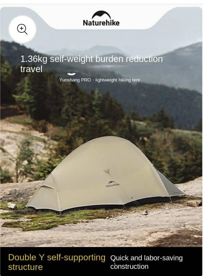 السلام عليكم للبيع خيمة من ماركة نايتشر هايك Naturehike موديل Cloud Up Pro خفيفة الوزن لشخصين وزنها ١ كيلو و ٣٦  غرام مناسبة للتخييم والمشي لمسافات طويلة والترحال مصنوعة من النايلون 20D مقاومة ممتازة للماء والعوامل الجوية قماش بولي يوريثين PU مع طبقة سليكونية ومقاومة ماء بتصنيف ٢٠٠٠ ملم للغطاء الخارجي و ٥٠٠٠ ملم للارضية واعمدة سبائك الالمنيوم 7001 المتينة الخفيفة والقوية 
ابعاد الخيمة الخارجية الطول ٢ متر و ٢٠ سانتمتر العرض ١ متر و ٦٠ سانتمتر الارتفاع ١ متر و ١٠ سانتمتر 
الابعاد الداخلية للخيمة الطول ٢ متر و ١٠ سانتمتر العرض ١ متر و٣٠ سانتمتر الارتفاع ١ متر و ٥ سانتمتر 
تواصل خاص او *********** واتساب
