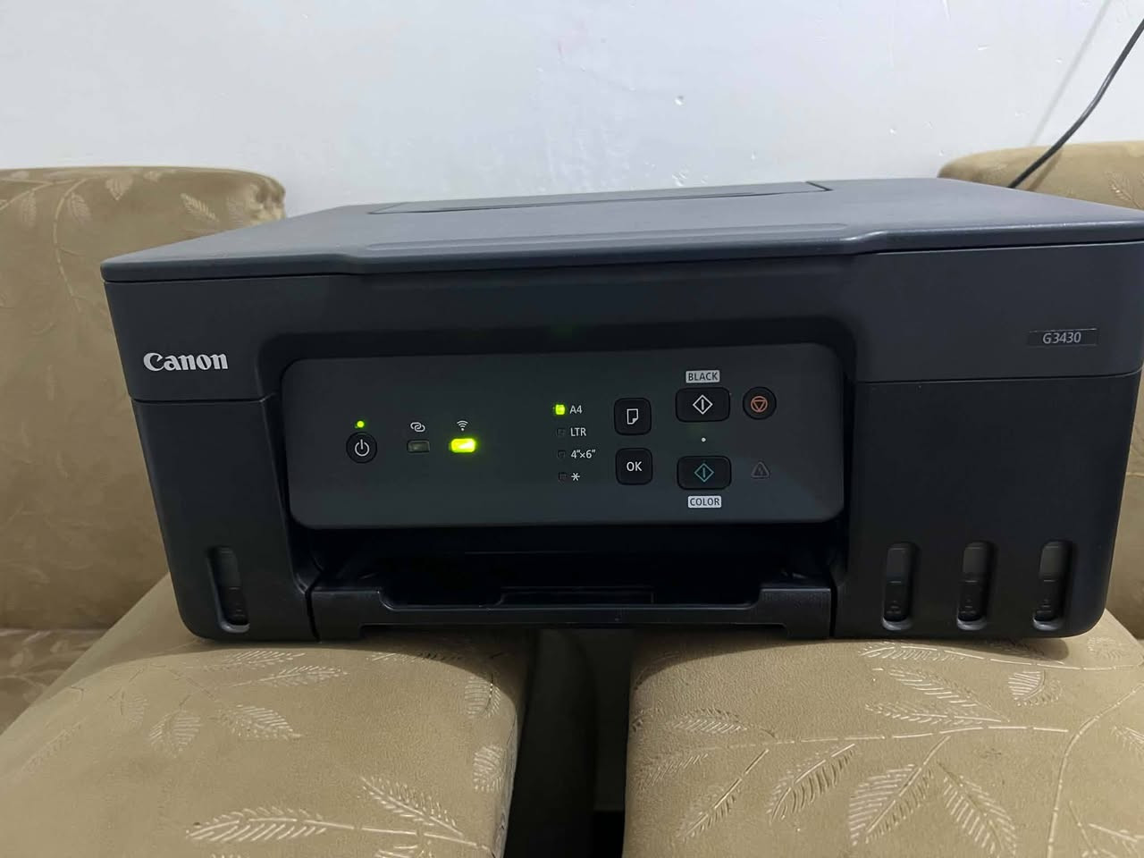 السلام عليكم
طابعه كانون G3430 
اخت الجديده نضافه فول
السعر 150وبيها مجال
ناصريه مركز***********
