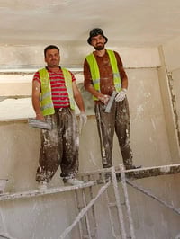 برطلة • لبخ جص • جص سمنت