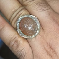 عقيق يماني • منقوش • فصه ثقيلة
