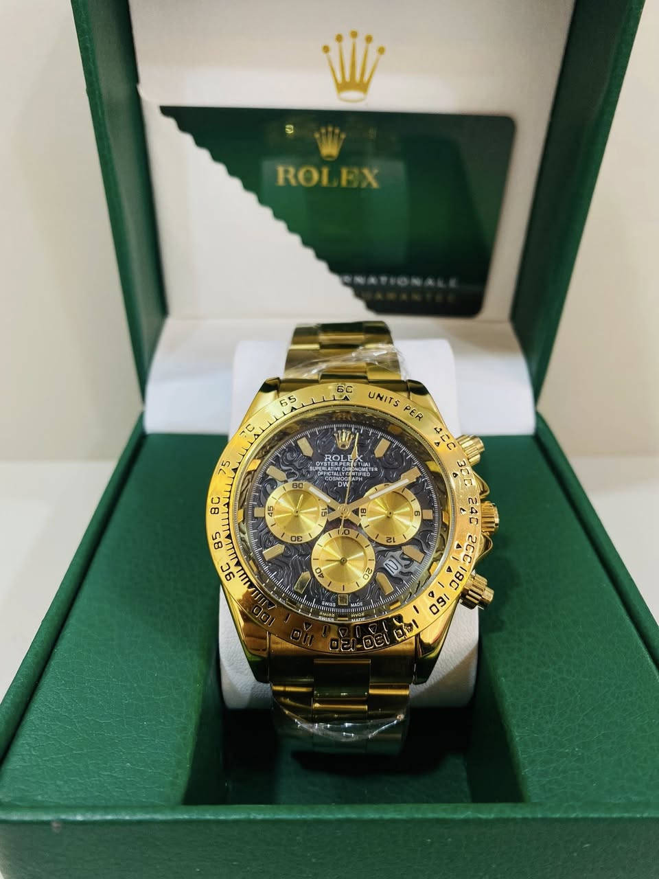 ⌚️ساعة Rolex DW
⌚️ساعة روليكس دايتونا
✅وياها الكارت الاصلي 
✅مكينة صنع يابان
✅طلاء ثابت مقاوم للخدوش 
✅تقويم شهري
✅قفل وفتح الازرار
✅سناتر شغالة
✅ارقام حفر باليزر 
✅ضد الماء
✅سير حديد
✅وزن ثقيل
✅قفل روليكس الاصلي

⭕️سعر 50 توصيل مجاني
⭕️يوجد توصيل 🚚 لجميع المحافظات 

📞واتساب ***********
