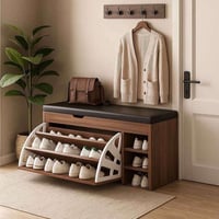 جزامة خشب • مقعد جلد • ٨٠×٣٠×٥١ سم