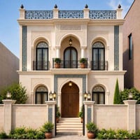 🏡 تصميم منزل بمساحة 150 متر مربع على الطراز الأندلسي مع لمسات كلاسيكية...