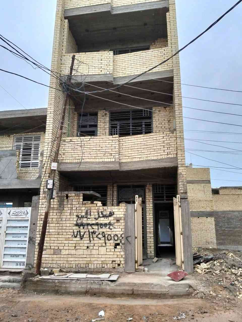 السلام عليكم للبيع بيت مساحه 100 متر بل زراعي مال الامين الثانيه البيت 3طوابق متكون من 5 غرف نوم كامل من مي او مجاري او كهربائيات والطابق الارضي امبيض كله تبليط ابابه كامل ابواب او شبابيك كله الصطح اشتايكر ملاحظه سند 25 أو قريب على مشروع المدارس السعر 115 رقمي التواصل ***********
