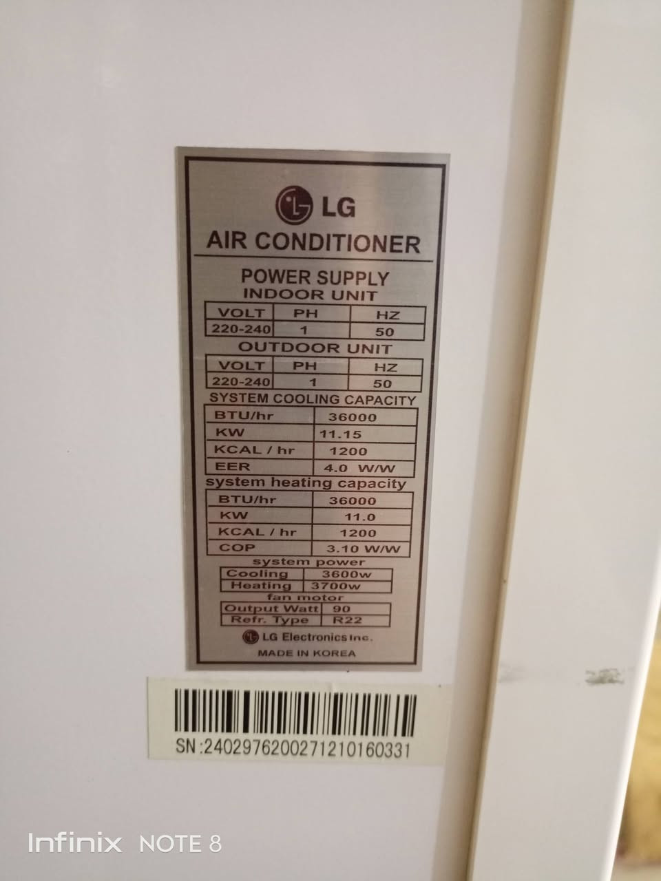 السلام عليكم سبلت ال جي 3 طن للبيع سبل الشغال نظافه 95% نقص بس بواري ما بيه سعره 550 اخو البلاش عنوان كربلاء منطقه السلام شارع المدرسي ***********
