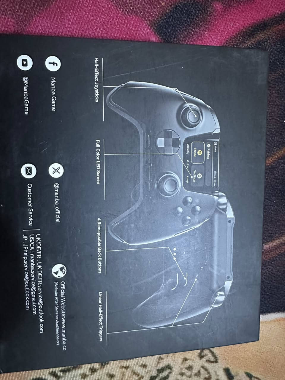 ⸻

🔥 للبيع جويستك ألعاب احترافي Manba One 🔥

جويستك ألعاب مميز من شركة Manba بتصميم عصري وإضاءة RGB جميلة، مناسب لمحبي الألعاب ويعطي تحكم دقيق وسلس أثناء اللعب.

🎮 المميزات:
 • شاشة صغيرة مدمجة للتحكم بالإعدادات
 • إضاءة RGB جانبية جذابة
 • يد تحكم مريحة للعب الطويل
 • يدعم Android / PC وأجهزة متعددة
 • استجابة سريعة ودقة عالية بالتحكم
 • بطارية قابلة للشحن

📦 الحالة: شبه جديد / نظيف ويعمل بكفاءة


**إذا كنت صاحب هذا الإعلان وتريد حذفه لأي سبب، رجاءا أرسل رسالة إلى الدعم الفني**