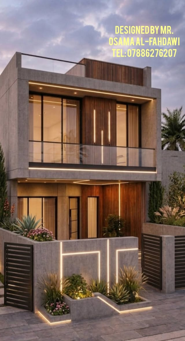 تصميم دار بمساحه 100m
5m×20m
واجهة مودرن: فخامة الخرسانة ودفء الخشب
​استمتع بمزيج عبقري بين الخرسانة المكشوفة (Concrete) والألواح الخشبية الدافئة، في تصميم يجمع بين القوة والأناقة.
​مميزات التصميم:
​إنارة خطية (Linear Lighting): تبرز تفاصيل الواجهة وتمنحها هوية ليلية ساحرة.
​تداخل هندسي: استغلال ذكي للمساحات مع بالكون زجاجي يمنح شعوراً بالاتساع.
​........... 
​ ملاحظة: جميع أعمالنا متوفرة أونلاين (Online) أينما كنت.
​📞 لطلب التصميم والاستفسار: ***********
👤 المصمم: أسامة الفهداوي
 #تصميم_منازل
#واجهة_مودرن
#تصميم_معماري
#تصميم_واجهات
#مخططات_منازل
#مهندس_معماري
#3D_Render
#House_Design
#Modern_Facade
#Architecture_Design
#fyp #foryoupage #viral #trending #tiktok
#المتابعين
​⚠️ تنبيه هام جداً بخصوص التنفيذ:
عزيزي المتابع، لضمان نجاح هذا التصميم على أرض الواقع، نود التأكيد على أن القياسات الدقيقة والنهائية محفوظة لدى المصمم 
​إن أي محاولة للاجتهاد الشخصي بإضافة قياسات مجهولة أو تغيير الأبعاد قد تؤدي إلى أخطاء إنشائية ومعمارية فادحة (مثل ضيق الممرات، سوء التهوية، أو مشاكل في السلالم)، وهو ما وقع فيه الكثيرون للأسف. الالتزام بالمخطط الأصلي من المصمم هو ضمانك لبيت آمن وجميل.
