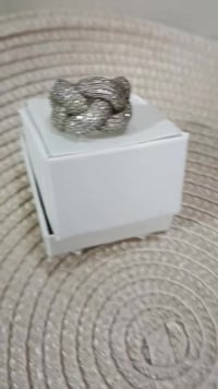 خاتم فضة • مرصع بأحجار • حلقات متشابكة