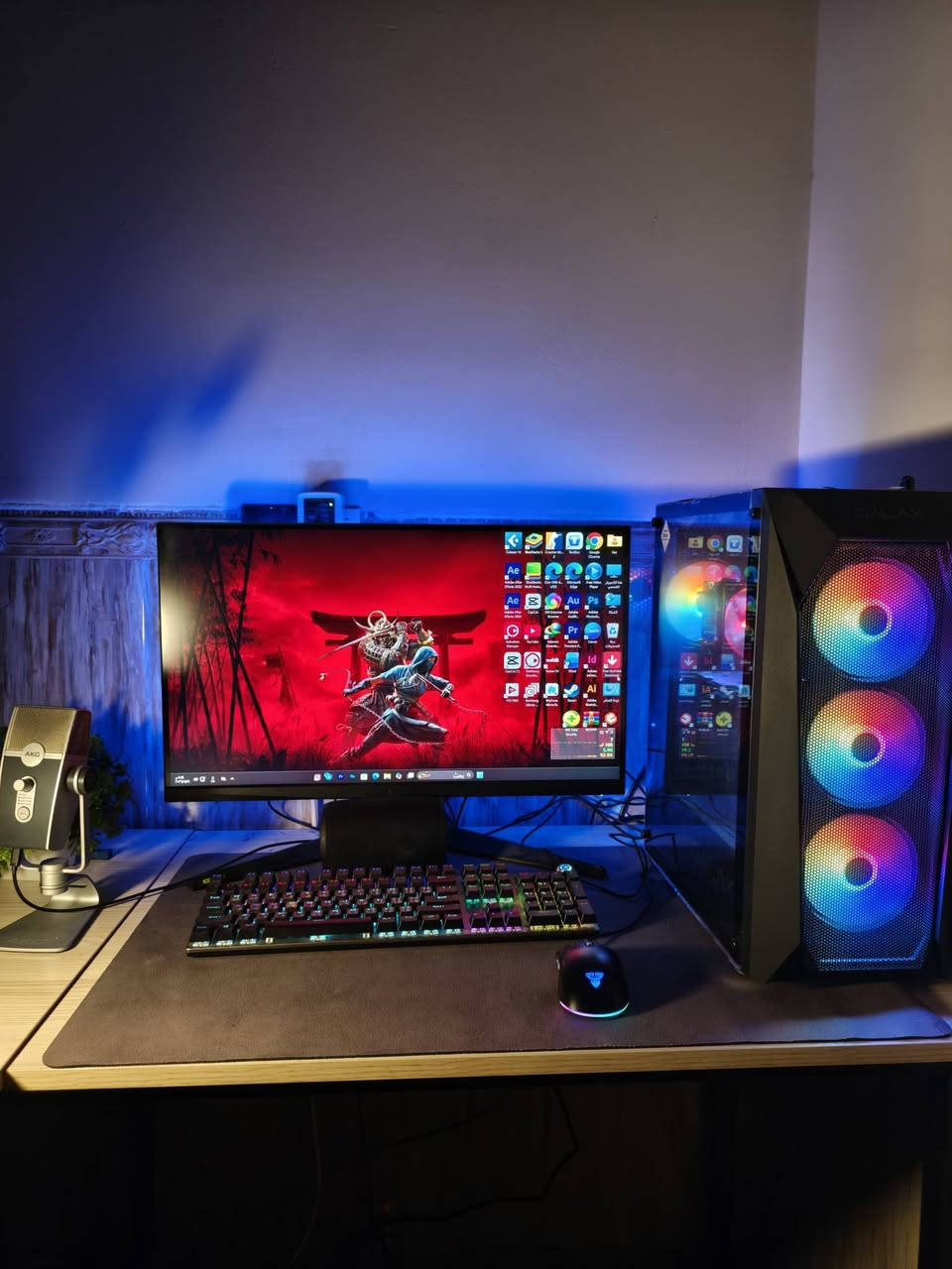 ‏سلام عليكم
‏ تجميعة بمواصفات كلش راقية للبيع استعمال ساعات قليلللة جداً والصور موضحة كلامي كراتين و وصل وضمان بعده موجود.. 
‏
‏التجميعة عبارة عن ( حاسبة + شاشة + ماوس + كيبورد) يعني شدها والعب بيها اليعجبك... 
‏
‏مواصفات الحاسبة أقراها زين: 
‏
‏المعالـــج : intel Ci5 12400F2.5/18M 6C 1700 TRAY
‏الكــــارت :  ASUS RTX 4060 DUAL OC EVO D68/128
‏الــــــــرام : DDR4 KIT 2X16GB (32) 3600 LEXAR RGB
‏الذاكــــرة :  SSD 1.0 TB LEXAR NVME M.2620
‏المذربورد : GIGABYTE (B760M DDR4 )1700LGA
‏الكـــــيس :  GALAX REVOLUTION -05 RGB 4 fan
‏الفــــّــــان : FAN COOLING AIR COOLER MASTER 
‏باورسبلاي: PSU FSP HYPER K 600W 85% HP600
‏
‏الشاشة:
‏ASUS TUF GAMING VG3A 
‏Inch-27
‏QHD (2560 x 1440) gamin monitor with 180Hz refresh rate designed for
‏
‏
‏الماوس :
‏Fantech VX9S Kanata S
‏الكيبورد :
‏Aula F2088
‏(ميكانيكي) 
‏
‏سعر التجميعة كاملة ب 1300
‏سعر الكيس بوحدة مليون
‏سعر الشاشة والغراض ب 350
‏


**إذا كنت صاحب هذا الإعلان وتريد حذفه لأي سبب، رجاءا أرسل رسالة إلى الدعم الفني**