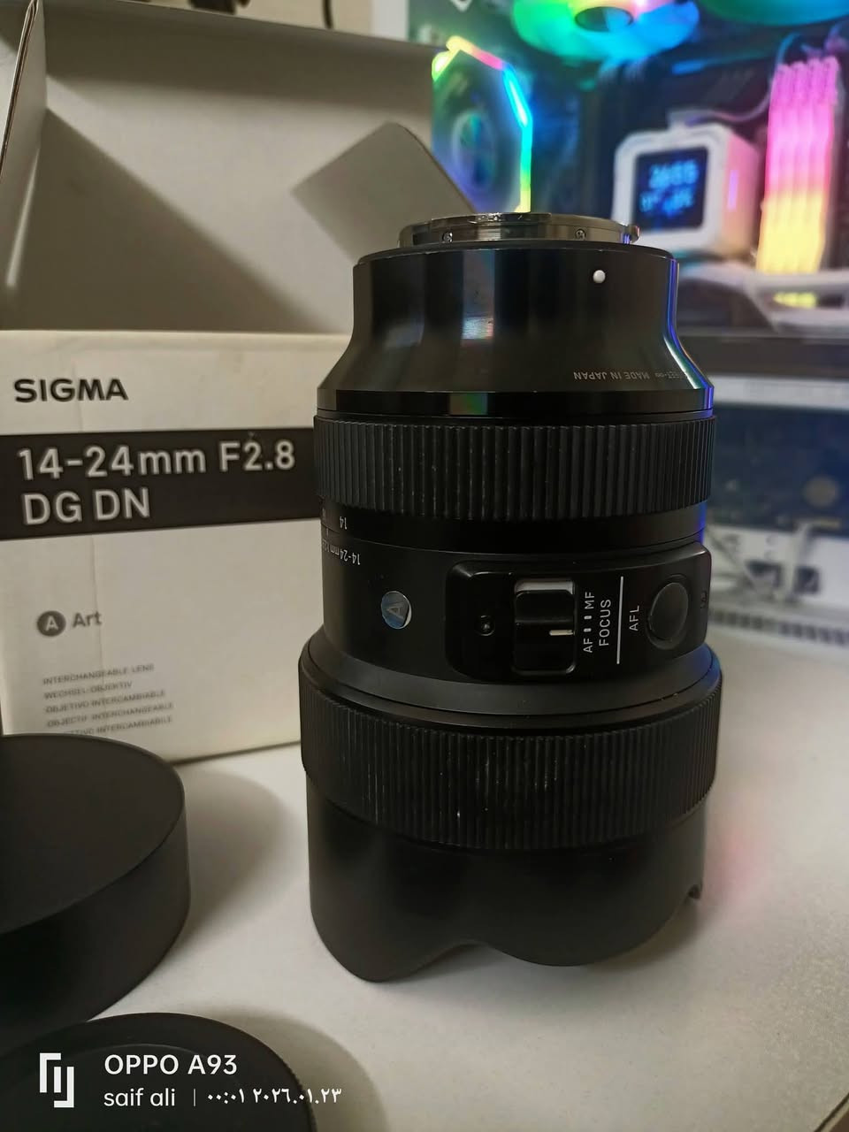 عدسة وايد 14-24 فتحة 2.8
( الارت ) وايد انكل  . السعر خاص
العدسة موجهة للمحترفين
***********
جماعة ال700 الف مو الكم المنشور
