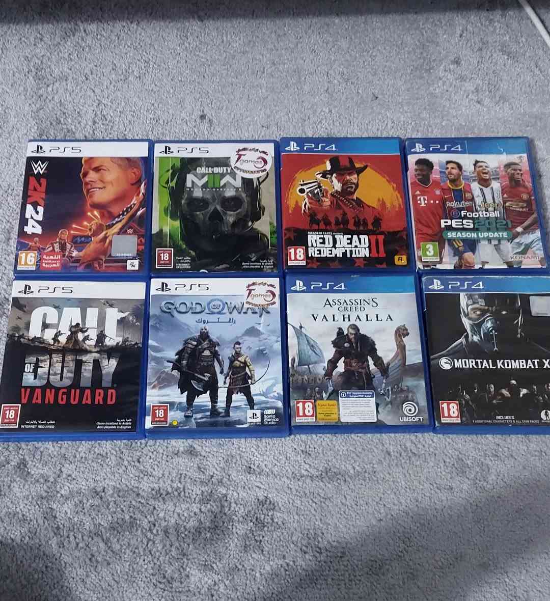 السلام عليكم أخوان 
عندي هذا PS5 نوع سلم
امريكي ريجن 1 
ذاكره (1T) 
مع كامل ملحقاته شرط الاصليه والجوستك الأصلي مال جهاز + اضافه جوستك بلي 4   و UPS وكارتون الجهاز كذالك موجود
مع اقراص الي بلصوره + حسابين واحد امريكي وثاني اماراتي 
خلي سعر واني اذا عجبني سعرك ادخلك خاص اتمنه محد يكسر بلسعر قيم بل يرضي الله واني ماقصر ويه الي يشتري


**إذا كنت صاحب هذا الإعلان وتريد حذفه لأي سبب، رجاءا أرسل رسالة إلى الدعم الفني**