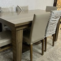 موصل حي الحدباء • طاولة ٦ كراسي • خشب متآكل