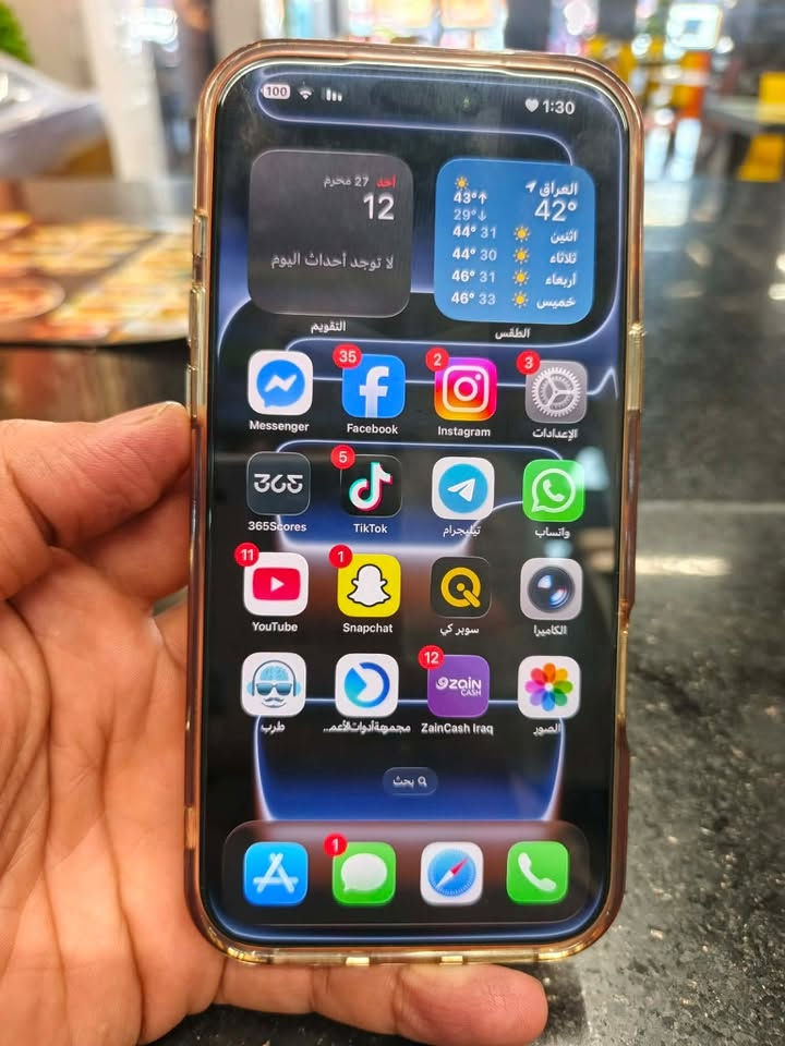 السلام عليكم 
ايفون 17 برو ماكس
ذاكره256 esim
بعده الجهاز جديد ﮼ڪُلش نضيف شخط مابي بطاريه 100
عدد الدورات 127
***********
