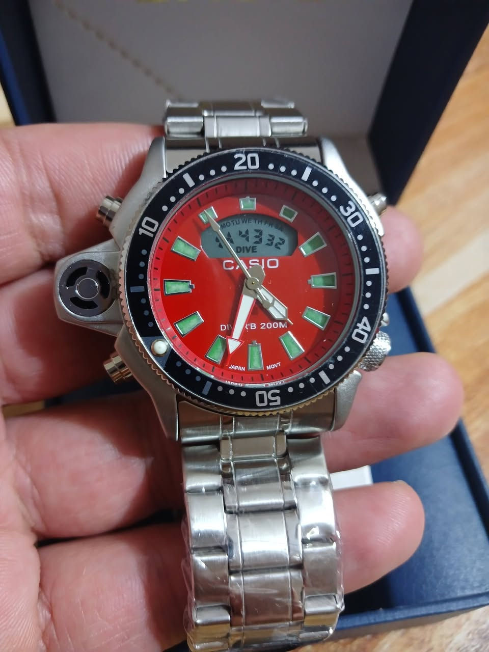 كاسيو باله دبل تايم  طلعتلي بهذا الشكل  قطعه نادره الرنك دوار وزن ثقيل مع علبه اصليه الميل فسفوري إضاءة في الليل بالعافيه الي ياخذها
يوجود توصيل باب بيتك 

27 الف مع التوصيل  تمم عنوانك الكامل بالخاص بالعافيه


**إذا كنت صاحب هذا الإعلان وتريد حذفه لأي سبب، رجاءا أرسل رسالة إلى الدعم الفني**