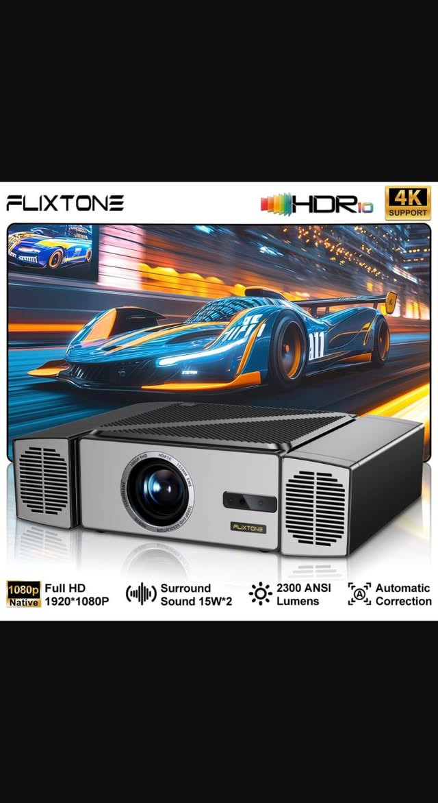 2300 Ansi💪❤️❤️❤️
عرض صوره 300 انج 7 متر
جهاز العرض Flixtone  هو جهاز خرافي
الدقة: دقة أصلية  (Full HD) مع دعم لمحتوى 4K.
السطوع: سطوع عالي يصل إلى 2300 ANSI الى 2500.
الصوت: نظام صوتي محيطي مدمج مع مكبرات صوت مزدوجة بقوة 15 واط لكل منهما.
المميزات الذكية: تصحيح تلقائي للصورة (Automatic Correction). يعرض حجم 300 انج


**إذا كنت صاحب هذا الإعلان وتريد حذفه لأي سبب، رجاءا أرسل رسالة إلى الدعم الفني**