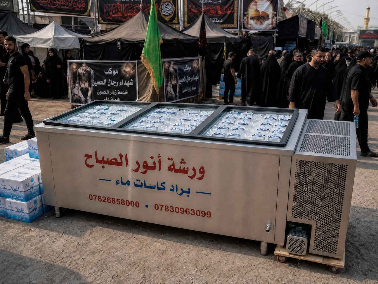 وداعـــــــــــــــــــــــــاً للـــثلـــج حتى تبرد كاسات الماء!! 🤨
بعد مايحتاج تشيل هم الثلج حتى تبرد الكاسات لان ورشة انور الصباح للستانلس ستيل لكتلك الحل!🫡

🖤 خدمتكم شرف لنا.. وتسهيلها واجبنا 🖤
الـــى أصحـــاب المــــواكب , الحسينيات والهيئـــات الخدميــــــة، تعلن ورشة أنوار الصباح للستانلس ستيل عن إطلاق التصميم المطور لبراد الخدمة المعتمد.

الهيكل: مصنوع بالكامل من الستانلس ستيل الغذائي المعتمد (304) المقاوم للصدأ والتآكل لضمان نقاء المياه.

الأبواب: زجاجية منزلقة بإطار من الألمنيوم المتين لسهولة وحرية الحركة أثناء ذروة الخدمة.

ملاحظة: الصورة المرفقه هي صور تقريبية للبراد 

شغلنا بإتقان وجودة عالية.. لأن خدمة أبا عبدالله الحسين (ع) تستاهل الأفضل.

الموقع: كربلاء المقدسة - الحي الصناعي - قرب الراية
للتواصل والطلب عبر الواتساب:
*********** - ***********
سارعوا بالحجز لأن الطلب يزيد بقرب الموسم.. والله يتقبل أعمالكم

ميزات
