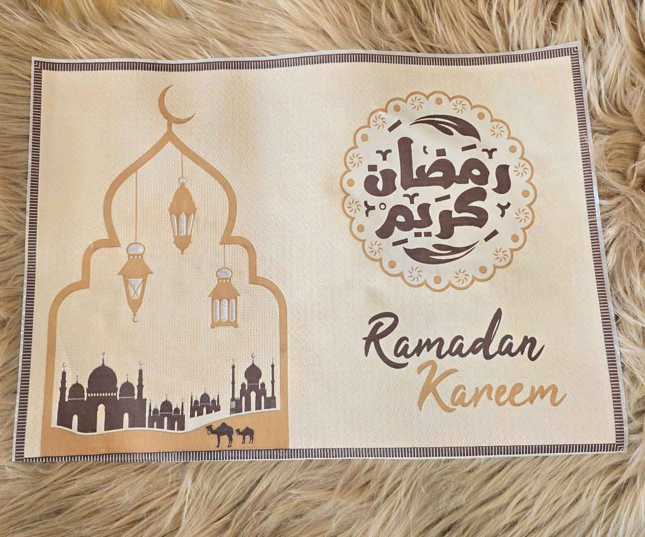 🌟 اللهم صلِّ على محمد وآل محمد 🌟
🔥 محل كرار عويز 🔥
وفرنالكم ماصّات ميز طعام رمضانية
مرتّبة وحلوة وتضيف لمسة فخمة لسفرة رمضان 🌙✨

📐 قياس القطعة: 45×30
💰 السعر:
– القطعة بـ 500 دينار
– كل 3 قطع بألف دينار 🔥

🚚 أسعار التوصيل:
– داخل المحافظة: 2,000 دينار
– الأحياء والنواحي: 3,000 دينار
– بغداد: 5,000 دينار
– المحافظات الأخرى: 6,000 دينار

📞 للاستفسار والحجز: ***********
📍 العنوان: حي المعلمين – قرب مستشفى الصادق -مجاور مطعم الشام
