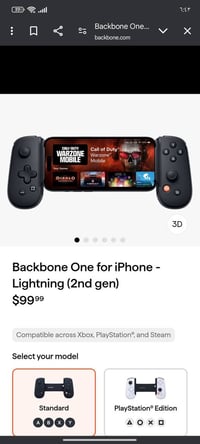 جوستك Backbone • منفذ آيفون • جديدة