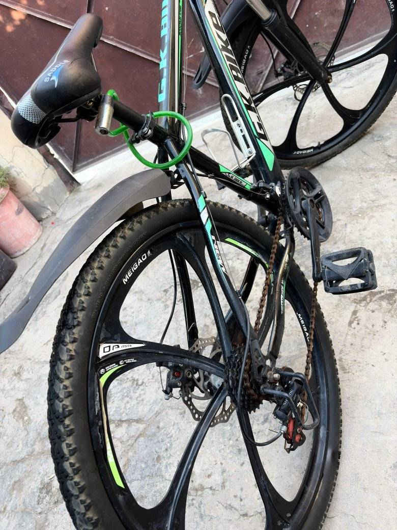 ⚠️⚠️السلام عليكم⚠️⚠️
بايسكل شوفت عينكم جداً نضيف الله شاهد 
اصلا جديد اخذته بذاك الموسم وانترك لان اخذت دراجة وغراضة كلهن بلاديات 
نقص شي واحد فقط تعيير بريكات الباقي تفحص وتاخذه 

رايده 95 وبي مجال بسيط 
***********
