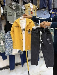 طقم أولاد ٣ قطع • قماش أصلي • مجمع الحاج