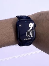 ساعه ابل جيل 8 حجم 45 بطاريه 90 لون نيلي كامل ملحقات 6 سيوره ويا الساع...