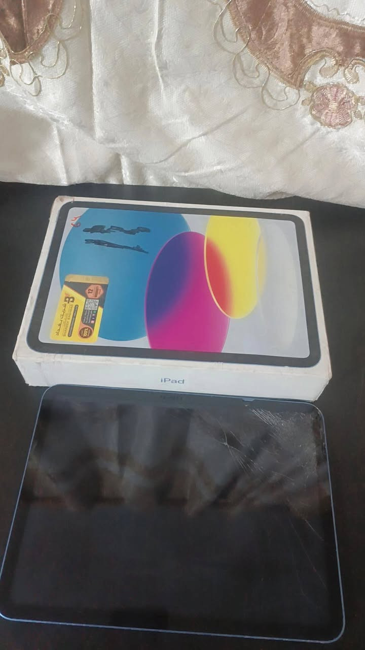 سلام عليكم ايباد10للبيع
ذاكرة64
بطاريه فوك90
نضيف كلش مكفول من كلشي فقط بي كسر بلكلاس 
السعر250وبي مجال للشراي للاستفار***********واتساب
