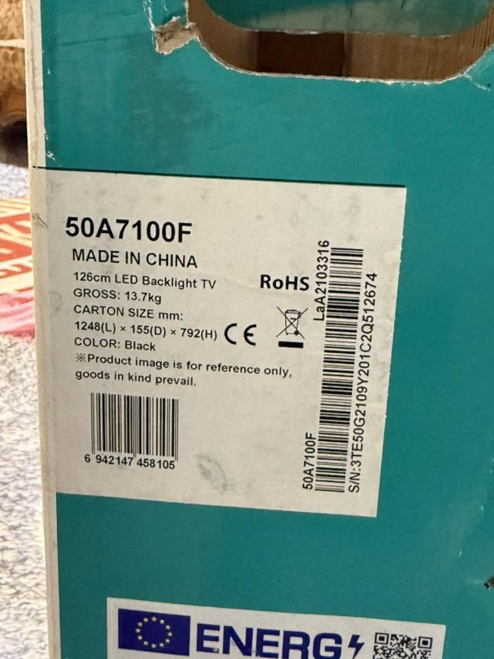 تلفزيون hisense اصلي 
مستعمل نظيف جداً 
 يدعم 4k UHDحجم 50" 
سمارت يوتيوب نظام  vidaa
السعر مناسب 350 الف 
مكاني بغداد الكرخ 
للاستفسار 
***********

