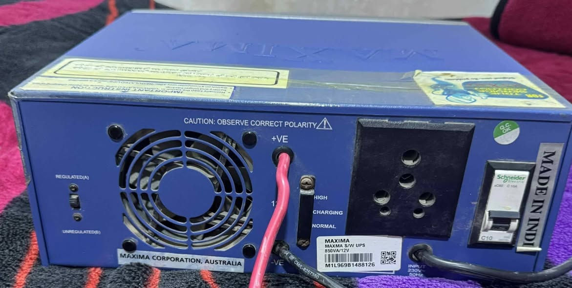 السلام عليكم
توجد عاكسات مكزما maxma عدد 2 حجم 850va شغالات سعر الواحدة 125 الف .
بطارية Exide عدد 1 شغالة سعرها 100 الف .
المكان حلة حي الكرامة 
***********
