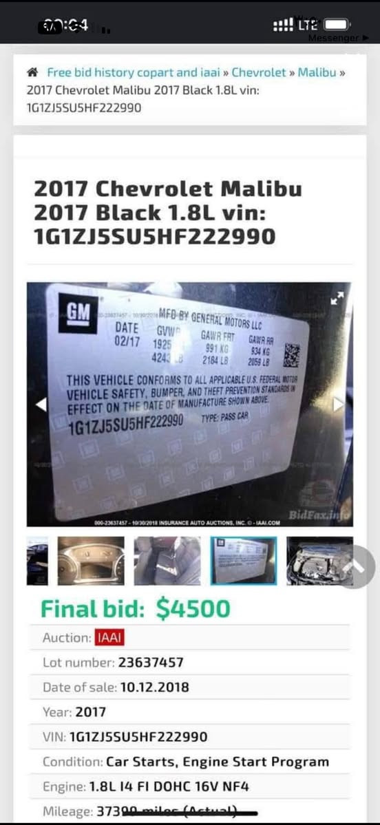 ماليبو هايبرد موديل ٢٠١٧
للبيع او مراوس
السعر ١٠٥ $
حادث موضح بالصور قطعة وحده جاملغ فقط وهنا بالعراق بيها باب خلف الصدر يعني قطعتين صبغ
ماشيه ١٢٤ الف كيلو وليس ميل
مكينة ١٨٠٠ هايبرد مو تيربو 
فول مواصفات عدا الفتحة 
مكينة كير تبريد كفالة
ماشيه ١٢٤ الف كيلو
نظيفة حيل
رادارات
تحكم ستيرن
جلد احمر بلاد
تعديل مسار
شاشة كبيرة كار بلي
توقف ذاتي
بيبان بصمة
كشن كهرباء
اشاير بالمري
تبريد قطعتين عالكهرباء يعني ميفصل
مكاني بغداد
***********
