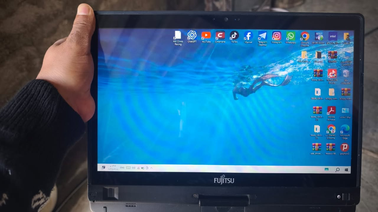 السلام عليكم عيد فطر مبارك--للبيع لابتوب FUJITSU شاشه لمس تفتر 360درجه داكره256 معالج CORE i5السعر280وبي مجال ويرهم مراوس حسب القناعه شعندك اكتب بل تعاليق***********بي واتساب
