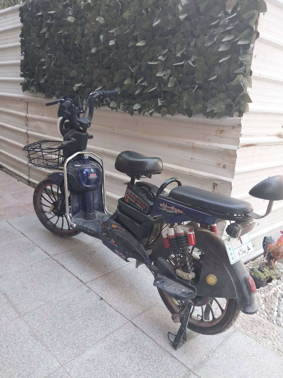 بايسكل شحن للبيع جديد وكلشي بي شغال فقط البطارية نص عمر يعني مو مال مسافات طويلة السعر 225 وبي مجال. 
العنوان كربلاء الجرية عامود 225 
موبايل  *********** 
واتساب ***********
