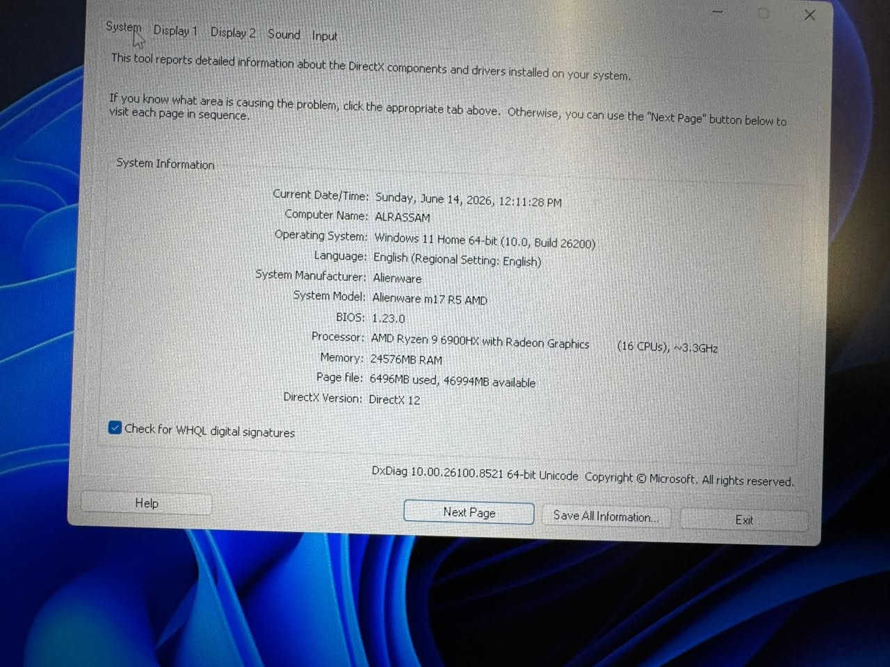 ابتوب alenware بمواصفات قوية للبيع
حجم الشاشة 17 انش
Ryzen 9 6900 hx بطاقة عالية
Ram 24gb ddr 5  5600hz
Ssd 1 terabyte nvme gen 4
Gpu rtx 3070 ti  high power
شاشة 165 hz
Ips
بطارية تدوم لساعتين استخدام
شاحنة 240 w
الحاسبة نظيفة جدا وغراضها وكارتونها كامل وياها
عارضها ب 1350000 مليون و 350 الف دينار
مكاني بغداد العامرية 
للتواصل ***********

