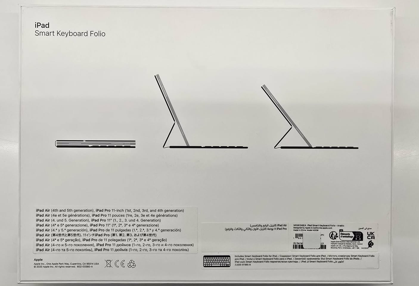 Ipad smart keyboard folio (Air and pro)
كيبورد ايباد سمارت فوليو قياس 11 انج و اللون اسود مع حروف عربي و انكليزي و يدعم ايباد Air و pro 
اير (الجيل الرابع و الخامس)
برو (الجيل الاول و الثاني و الثالث و الرابع)
ملاحضة: الكيبورد غير مستعمل نهائيا فقط مفتوح من العلبة 
السعر: 230 الف قابل للتفاوض 
الإتصال: ***********
العنوان: بغداد و متوفر توصيل بغداد و محافظات
