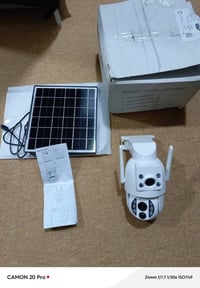 كاميرا خارجية ثنائية بدقة HD عالطاقة الشمسية مع تابب سي فقط تحتاج انتر...