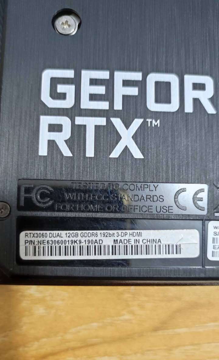 السلام عليكم 
كارت شاشه للبيع 
RTX 3060 PALIT 12G
نظافة 100% غير مفتوح 
السعر 350 الف قفل سعر ثابت 
مكاني بغداد


**إذا كنت صاحب هذا الإعلان وتريد حذفه لأي سبب، رجاءا أرسل رسالة إلى الدعم الفني**