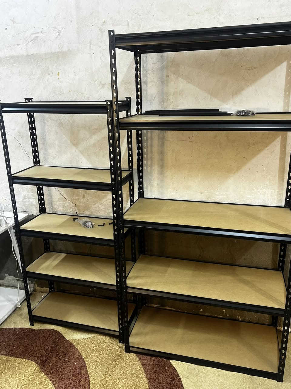 رفوف عدد 2 
الكبير الارتفاع 180 العرض 90 العمق 40 سم حديد تقيل والرفوف خشب السعر 40 الف 
الصغير الارتفاع 150 العرض 70 العمق 30 سم حديد ثقيل والرفوف خشب السعر 30 الف يوجد توصيل جميع المحافظات 5 الاف دينار


**إذا كنت صاحب هذا الإعلان وتريد حذفه لأي سبب، رجاءا أرسل رسالة إلى الدعم الفني**