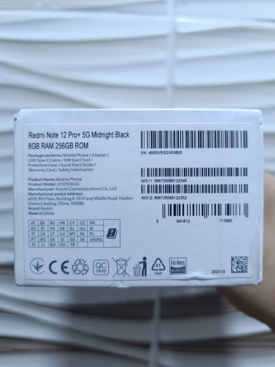 225بي مجال لشراي
Redmi Note 12 pro plus 5g 
بشرط مامفتوح وين تريد افحص عادي
طبع كلش قليل بي 
90او120فريم 
256كيكا
8رام
معالج Dimensity 1080
سماعه استريو
بصمه بصفحه+بصمه وجه
نضافه%99
جهاز فقط كارتون ويا
مكاني كركوك


**إذا كنت صاحب هذا الإعلان وتريد حذفه لأي سبب، رجاءا أرسل رسالة إلى الدعم الفني**