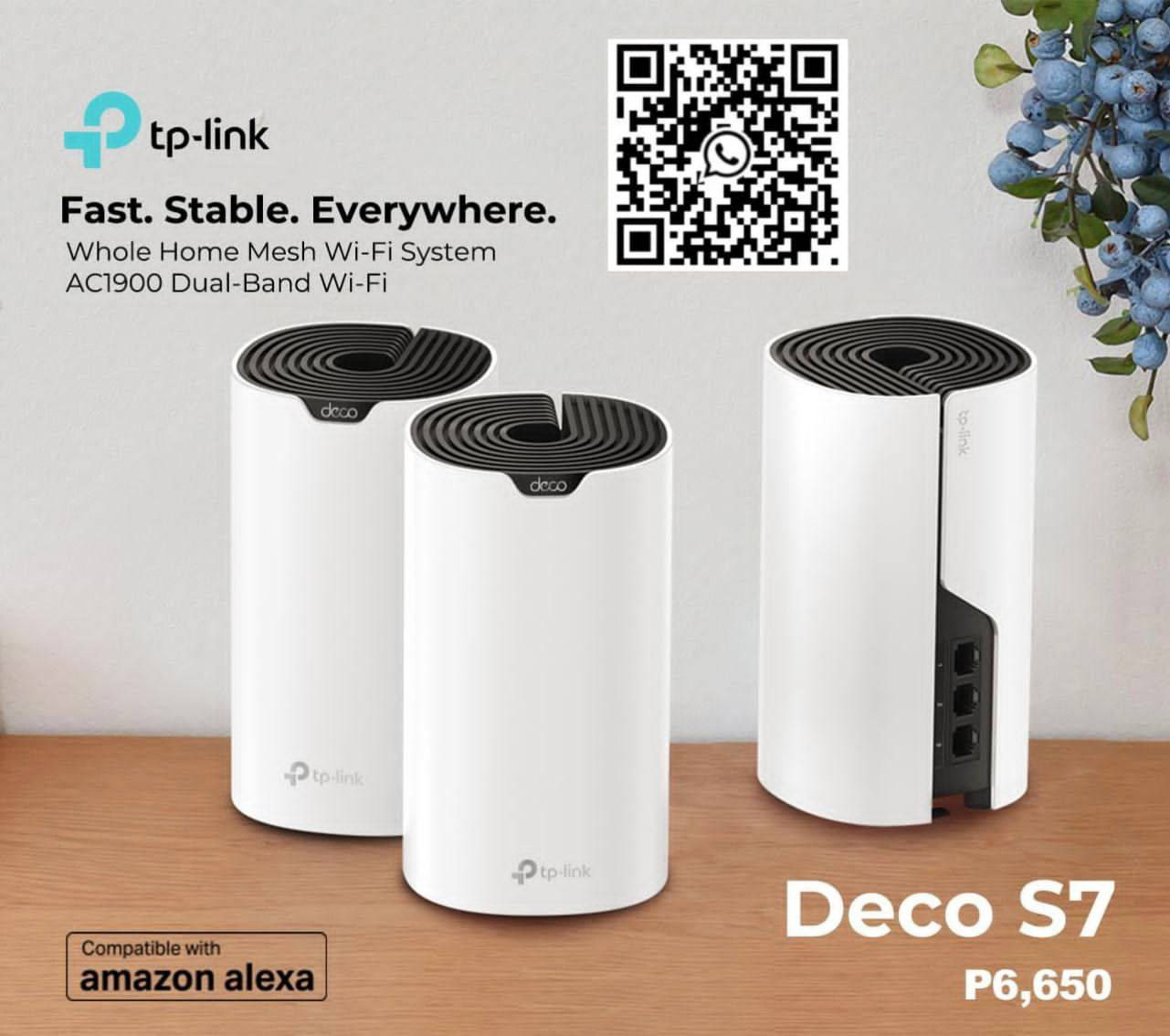 السعر :-119,000. S7 3pak
TP LINK DECO S7 3 PAK AC1900
جملة فقط
توجد أسعار خاصة للمكاتب
https://wa.me/+9647736349785
***********
***********
توصيل كافة انحاء العراق 5000 دينار
الأن في مكتب WiFi M4
👍الفرع الاول:-:-بغداد-البلديات 
👍الفرع الثاني:-بغداد-مدينة الصدر
👍الفرع الثالث:-بغداد-الأمين
