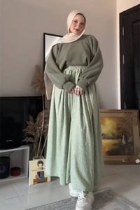 طقم مشجر • بلوزة ريب • مقاس ٥٠-٨٥