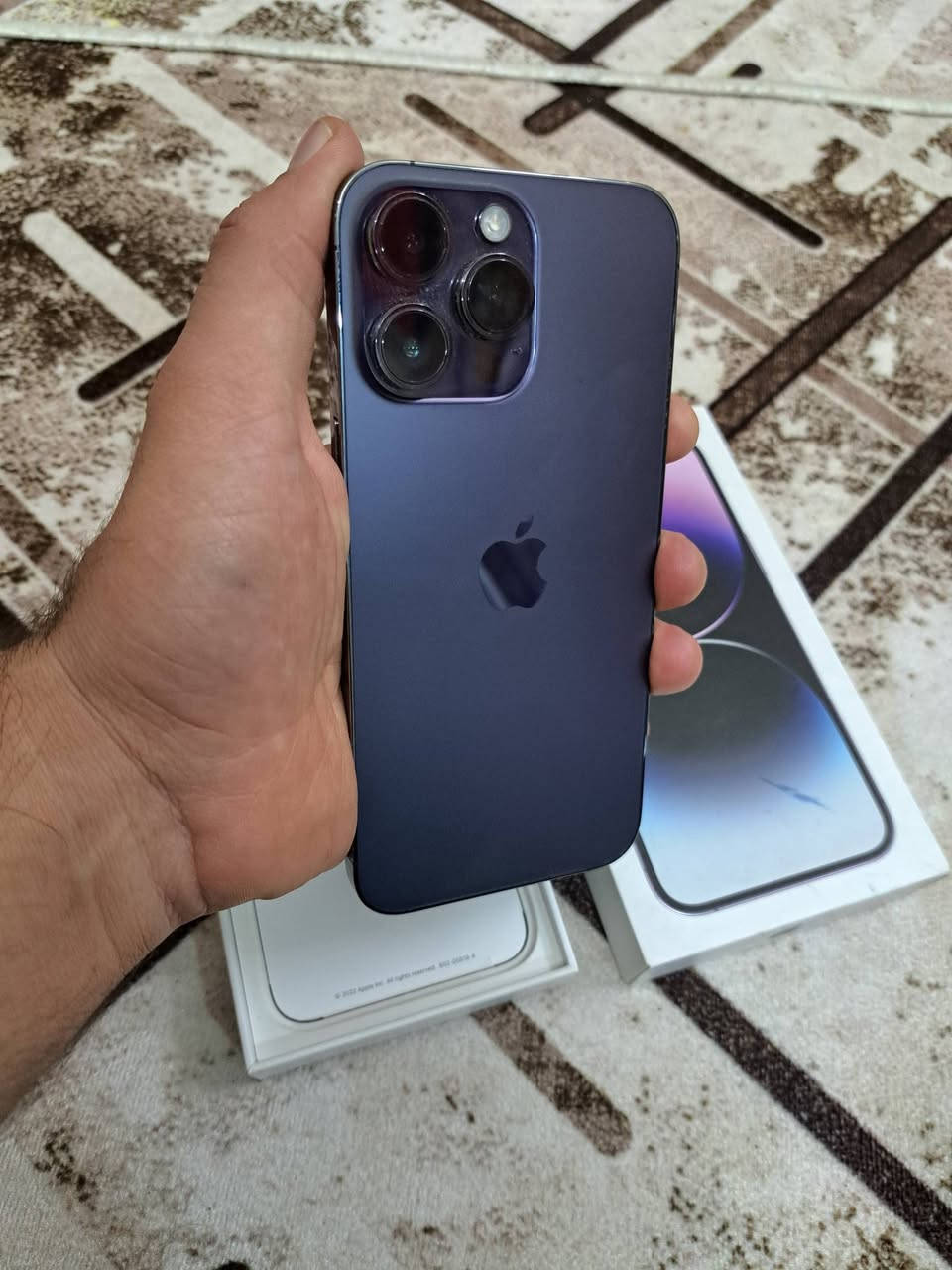 IPHONE 14 PROMAX  
 نرخى 825  هه زار 
زاكيره 128  باترى 87 خاوينى 99%
كارتون عه ره بى ئه وروپى نيه
كامل  ئه شيا بي عه يب  و نه كراوه به زه مان 2رؤژ  گه ياندن هه يه 
***********
***********
------------------------------------------------------------------------------------
IPHONE 14PRO MAX 
سعره 825 الف 
ذاكره 128  بطارية🔋 87  نظافه 99%
كارتون عربي مو اوروبي  
 غراضه كامل مابيه عيب   و مامفتوح  بضمان يومين الفحص
متوفر توصيل
***********
***********
