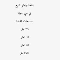 قطع اراض للبيع بمختلف المساحات الموقع الدورة حي دجلة  75 متر 100متر 12...