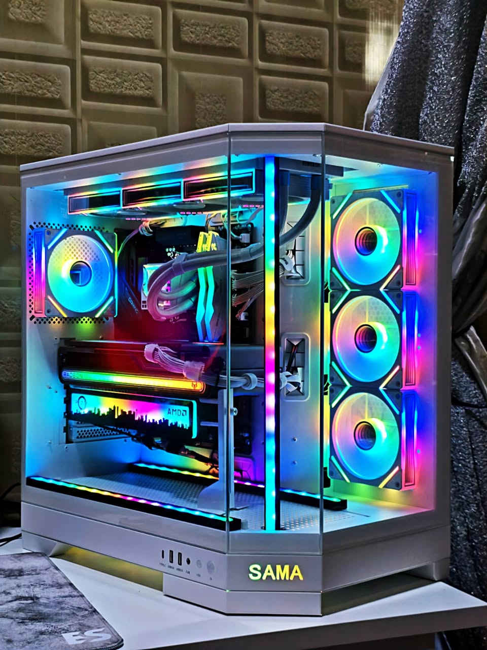 سيت اب كامل للبيع
تفاصيل الكيس 

AMD CPU RYZEN 7 7800x3d
 
AMD RADEON RX 7800XT SAPPHIRE NITRO+ ARGB LED 

AMD M.B ATX  X870 GIGABYTE GAMING WIFI6

RAM 2x16 (32G) DDR5 TFORCE 6000Mhz WHITE

COOLER THERMAL RIGHT FROZEN INFINITY 360 WH 

PSU SEGOTEP GOLD 850W FULLY MODELAR  PCIE 5.1 , ATX 3.1 (باور ابيض)

 M.2 GEN 4 512 G SAMSUNG 
(جيل رابع ...)

 CASE SAMA FULL TOWER 3021 WH 4 FANS ARGB

 GPU STAND 

5 FANS INFINTY ARGB WHITE

ARGB HUB 

3x Led Strips ARGB (٣ قطع)

ARGB LOGO AMD RYZEN

WINDOWS 11 PRO ORIGINAL ACTIVETED

الاكسسوارات

KEYBORD REDRAGON EISA K686HE MAGNETIC  75% 8K POLING RATE WIRED

MOUSE ATTACK SHARK R5 ULTRA Carbon Fiber 
 8K POLING RATE
 39g
من اخف الماوسات بالعالم 

HEADSET HYBER X CLOUD ALPHA S 7.1 BLUE WIRED

ماوس باد  ES وتر بروف 4 ملم
قياس 40×90 . ارقى ماوس باد بالسوك العراقي حالياً

تفاصيل الشاشة

 MSI MAG 274QRF QD E2

27in
1MS 
180HZ 
FAST IPS PANEL
2K  2560x1440
DISPLAY HDR 400  
SRGB 150%  
ADAPTIVE SYNC  
LOW BLUE LIGHT 
NIGHT VISION 
KVM SWITCH 
QUANTUM DOT COLOR

بغداد - الدورة 
السعر كامل  ٣,٧٠٠,٠٠٠ دينار
يعني ٣ ملايين و ٧٠٠


**إذا كنت صاحب هذا الإعلان وتريد حذفه لأي سبب، رجاءا أرسل رسالة إلى الدعم الفني**