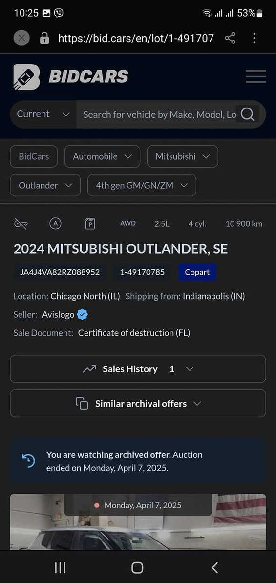 Mitsubishi outlander 2024 AWC
نموونە لە جوانی سفر سفرە تەنها 7000 ڕۆیشتووە بۆنیتی بۆیاخە بێ ناوگرتن چەمەلەغی سەکن کراوە بە بیلاد دەبڵ اکسل فەل مواسفات بێ پانۆڕاما 
رقم شانسی 
JA4J4VA82RZ088952
بۆ پەیوەندی بکە 
*********** السليمانية, العراق
