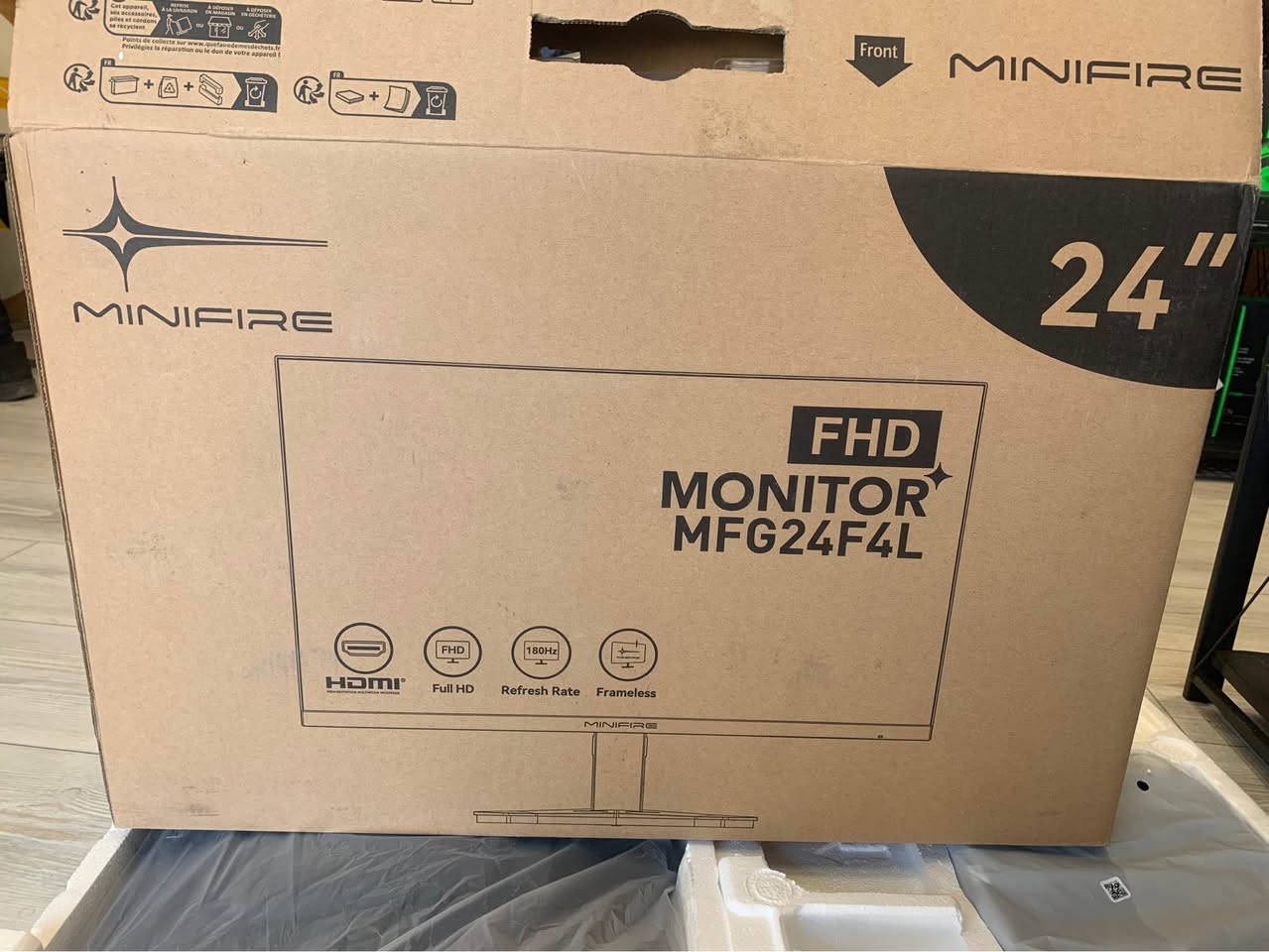 🖥️ Minifire MFG24F4L

کوردی 
✨ مۆنیتەری 24 ئینچ FHD
⚡ 180Hz Refresh Rate
🎯 1ms Response Time
🎮 AMD FreeSync
🌈 HDR
💡 300 Nits Brightness
🔌 HDMI + DisplayPort

💰 نرخ: 135,000 دینار
🛡️ 6 مانگ گرەنتی
📦 تەنها Open Box
بە تاک و کۆ بەردەستە

العربية 
🖥️ شاشة 24 بوصة FHD
⚡ معدل تحديث 180Hz
🎯 زمن استجابة 1ms
🎮 AMD FreeSync
🌈 HDR
💡 سطوع 300 شمعة
🔌 HDMI + DisplayPort

💰 السعر: 135,000 دينار
🛡️ ضمان 6 أشهر
📦 Open Box فقط
متوفر جملە مفرد أربيل, العراق


**إذا كنت صاحب هذا الإعلان وتريد حذفه لأي سبب، رجاءا أرسل رسالة إلى الدعم الفني**